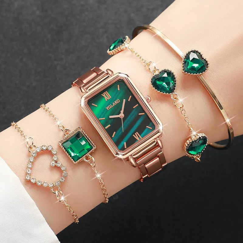 GENERICO - Set reloj con accesorios de acero inoxidable mujer