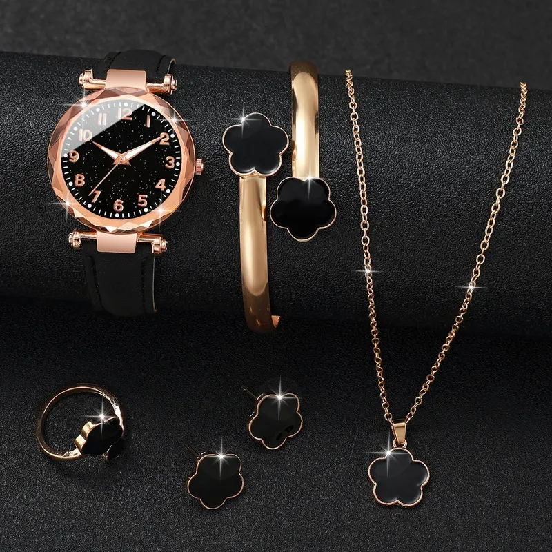 GENERICO - Set reloj con accesorios de acero inoxidable mujer