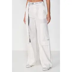 COLCCI - Pantalón Femenino Cargo con Cinturón Blanco Off-White Sport