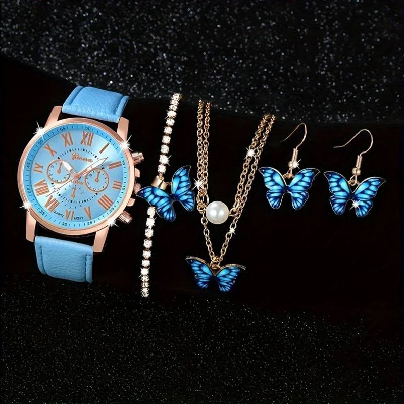 GENERICO - Set reloj con accesorios de acero inoxidable mujer