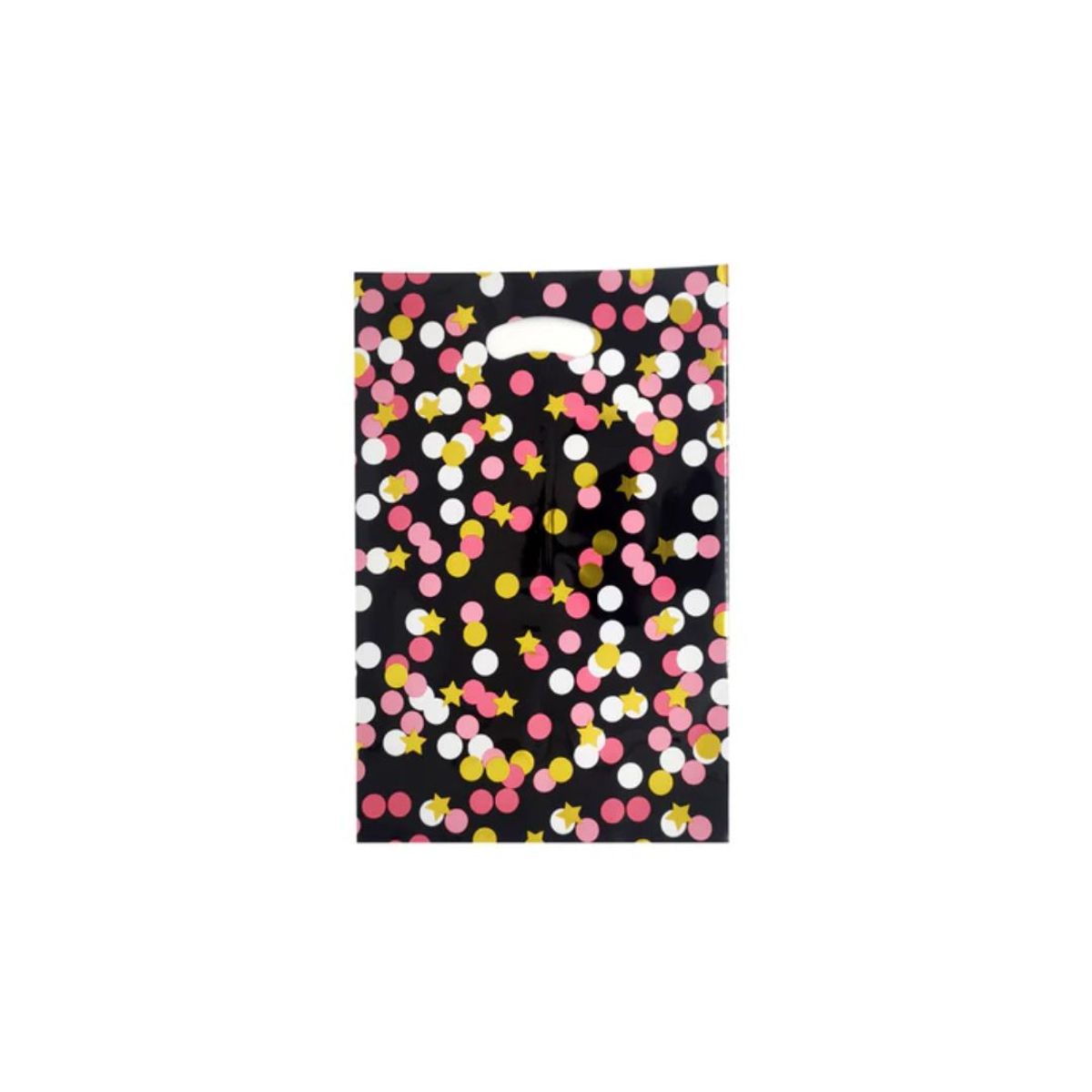 GENERICO - Bolsa Para Dulce 16 X 25 Cm Puntos Rosado/Negro 10 Unidades