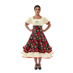 EKOL TACTICA MILITAR - Vestido Huasa Chinita Floreado Mujer Adulta Varios Colores