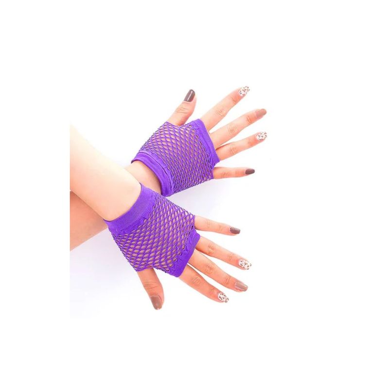 GENERICO - Guante Malla Corto Morado 1 Par