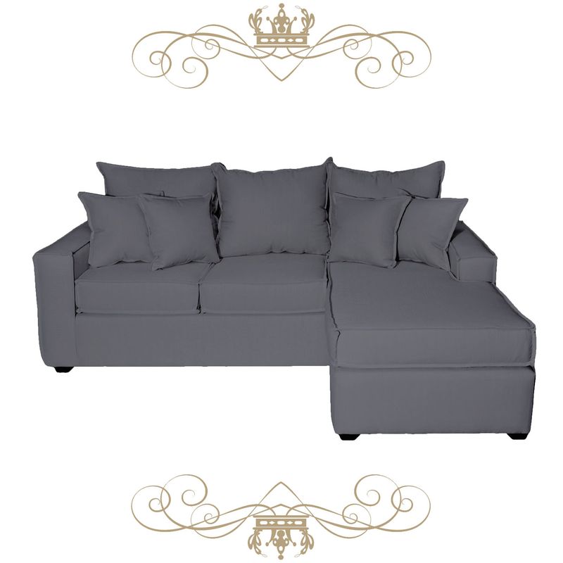 LIVINGYTERRAZAS CL - Sofá Reforzado Homero Plus 210x155 Paquetes de Resorte Gris Medio