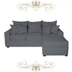 LIVINGYTERRAZAS CL - Sofá Reforzado Homero Plus 210x155 Paquetes de Resorte Gris Medio