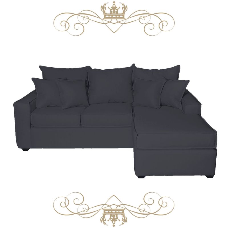 LIVINGYTERRAZAS CL - Sofá Reforzado Homero Plus 210x155 Paquetes de Resorte Gris Marengo