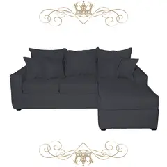 LIVINGYTERRAZAS CL - Sofá Reforzado Homero Plus 210x155 Paquetes de Resorte Gris Marengo
