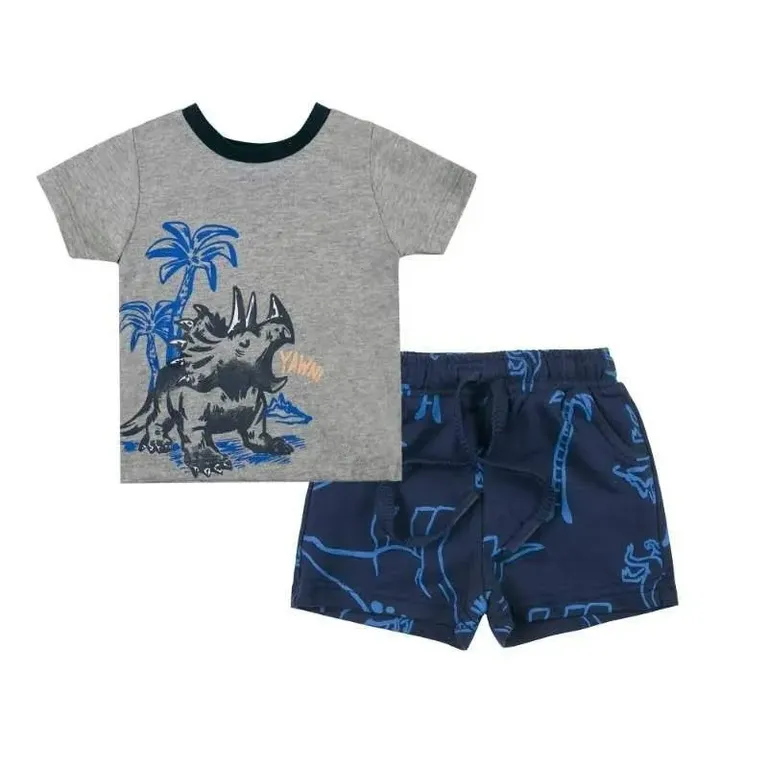 Conjunto short y polera nino Azul 3-6 MESES