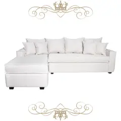 LIVINGYTERRAZAS CL - Sofá L Izquierda Homero CHL 250x175 Paquetes de Resortes Blanco Hueso
