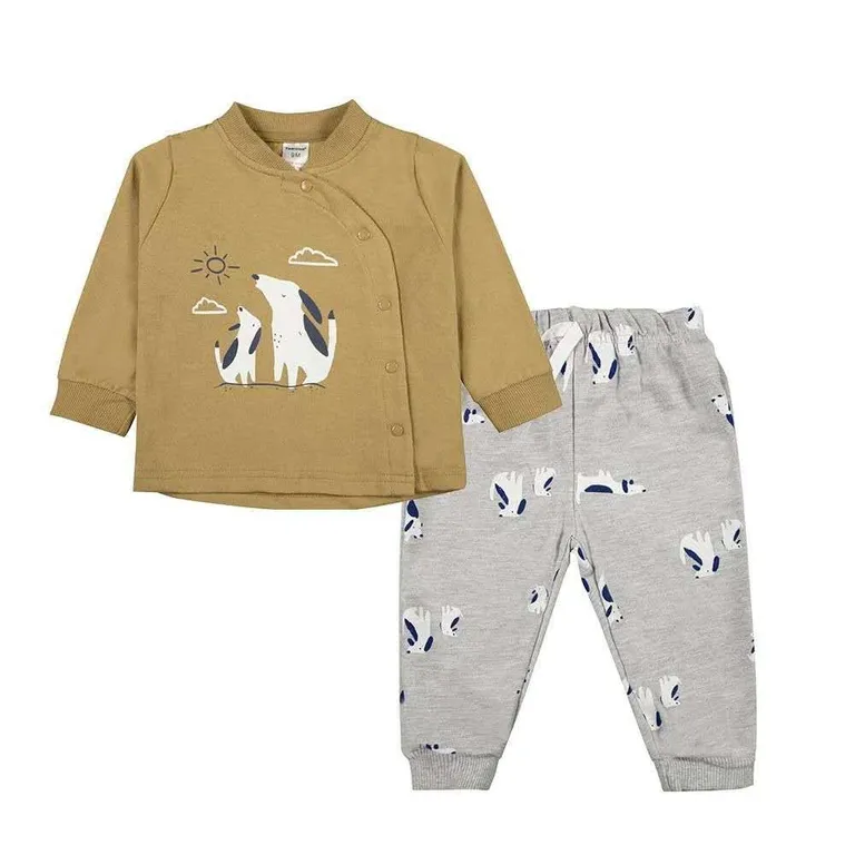 CONJUNTO 2 PIEZAS ALGODON BEBE PERRITO Azul 0 MESES