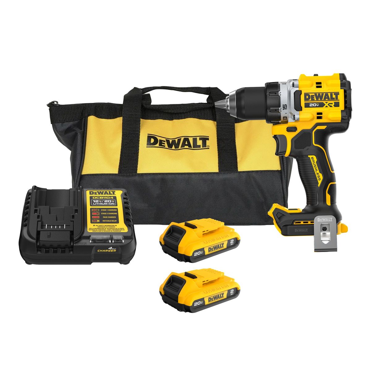 DEWALT - Kit Taladro Atornillador 1/2” 20V + acces DEWALT DCD801D2-B2