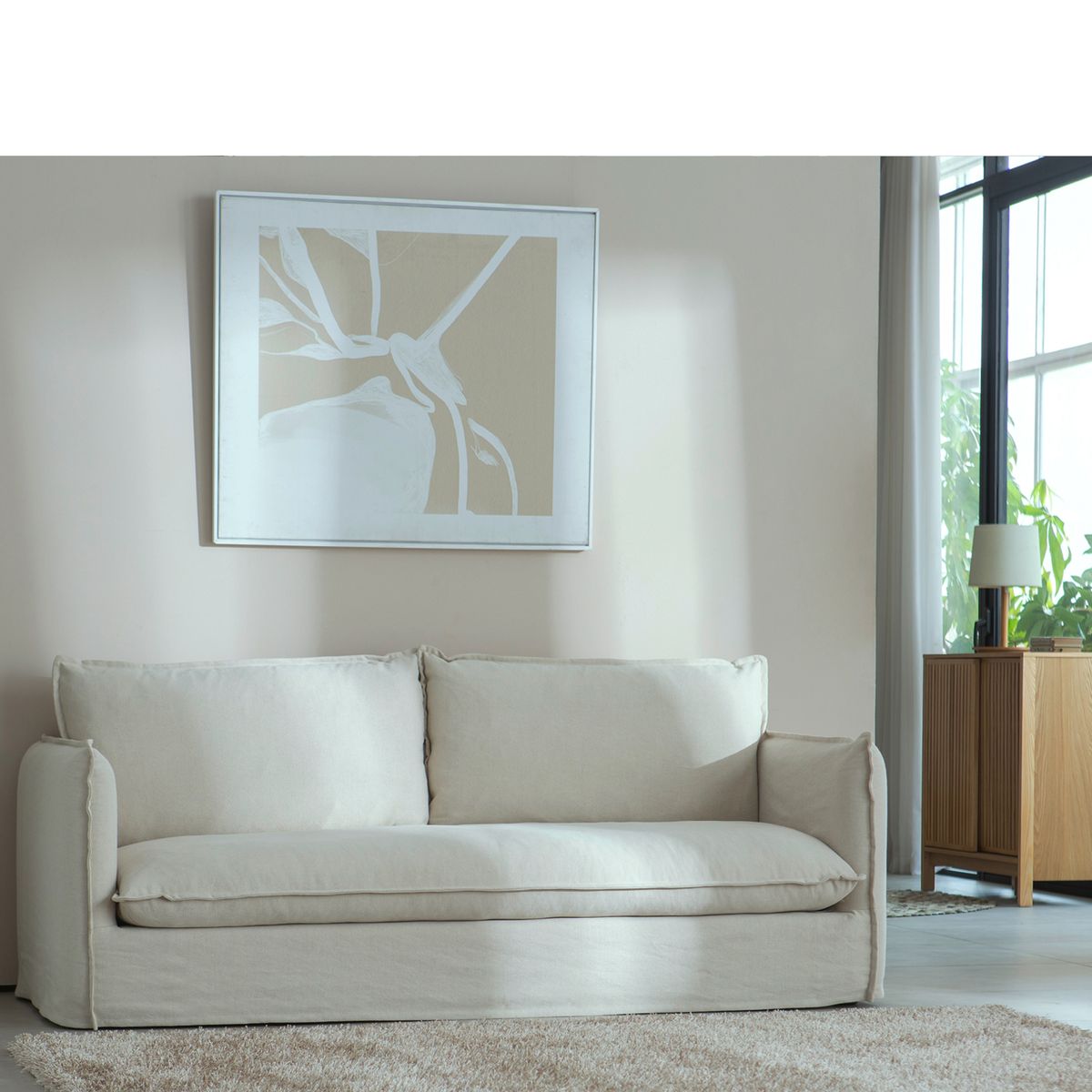 EPICADECO - SOFÁ 3 CUERPOS MINOTTI LINO CRUDO EPICADECO