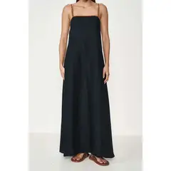 COLCCI - Vestido Largo de Lino con Tirantes Elaborados