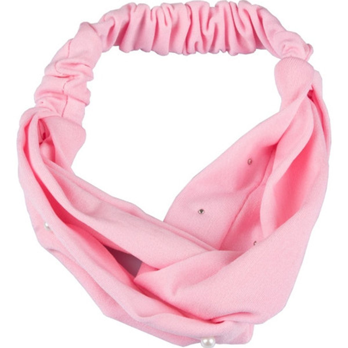 BIJOUTERIA LB20 SPA - Cintillo De Tela Entrelazado Con Aplicaciones - Rosa