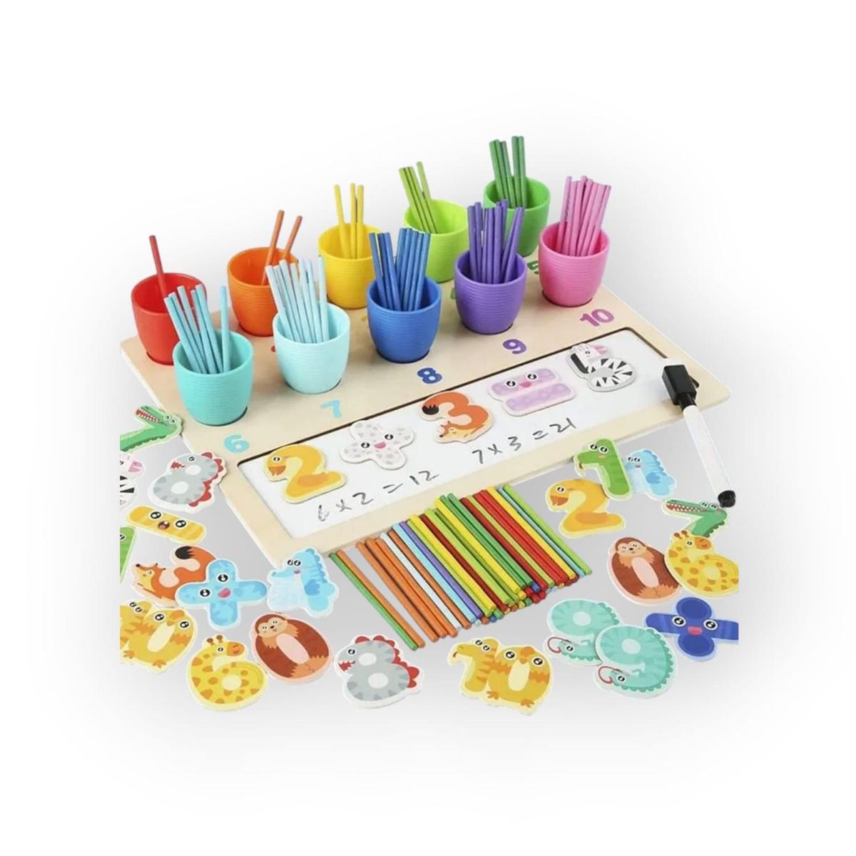 GENERICO - Juego Didactico De Madera Para Aprender A Contar