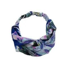 BIJOUTERIA LB20 SPA - Cintillo De Tela Entrelazado Elasticado - Celeste