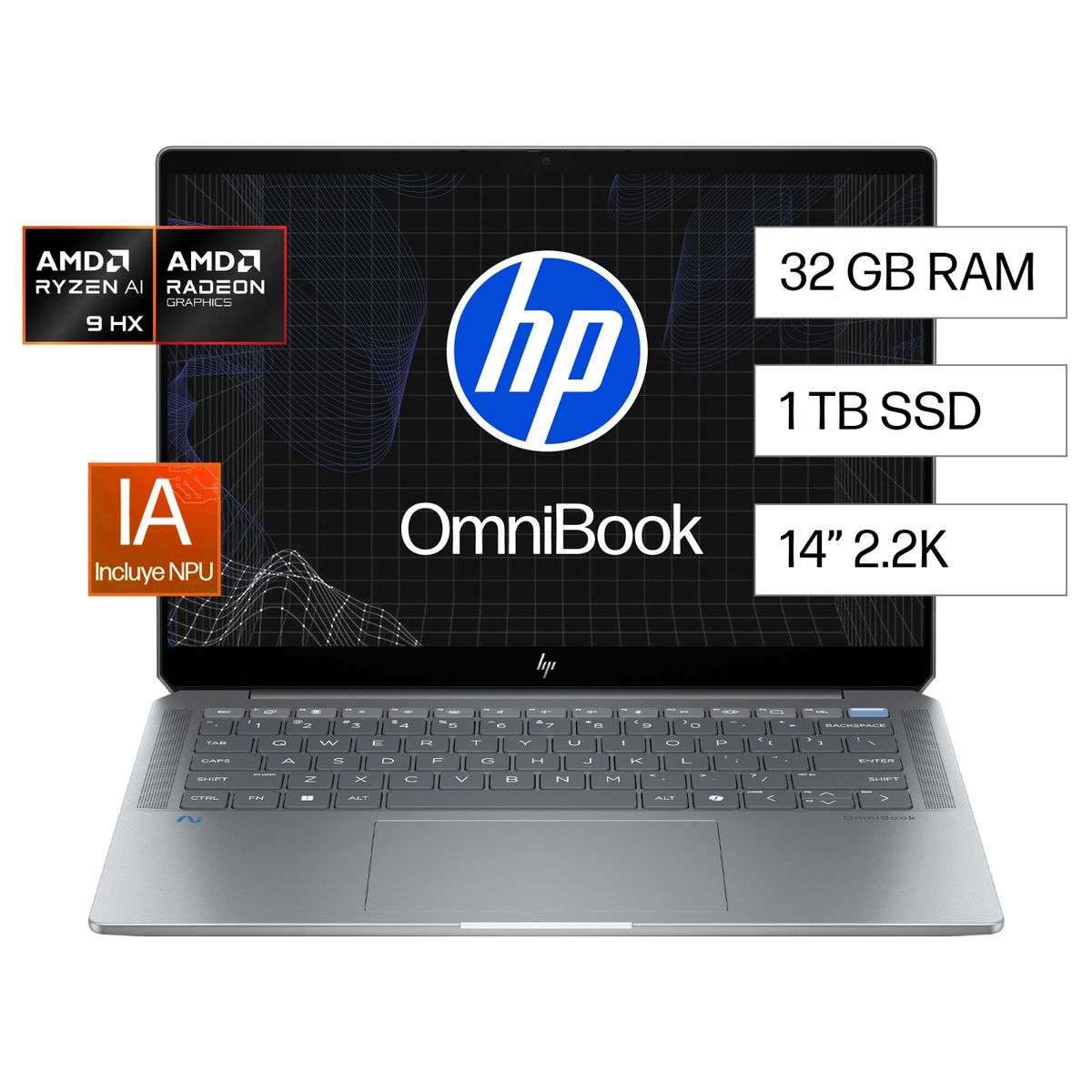 HP - Notebook HP OmniBook Ultra 14-fd0001la AMD Ryzen AI 9 32gb Ram 1tb SSD Windows 11 Home