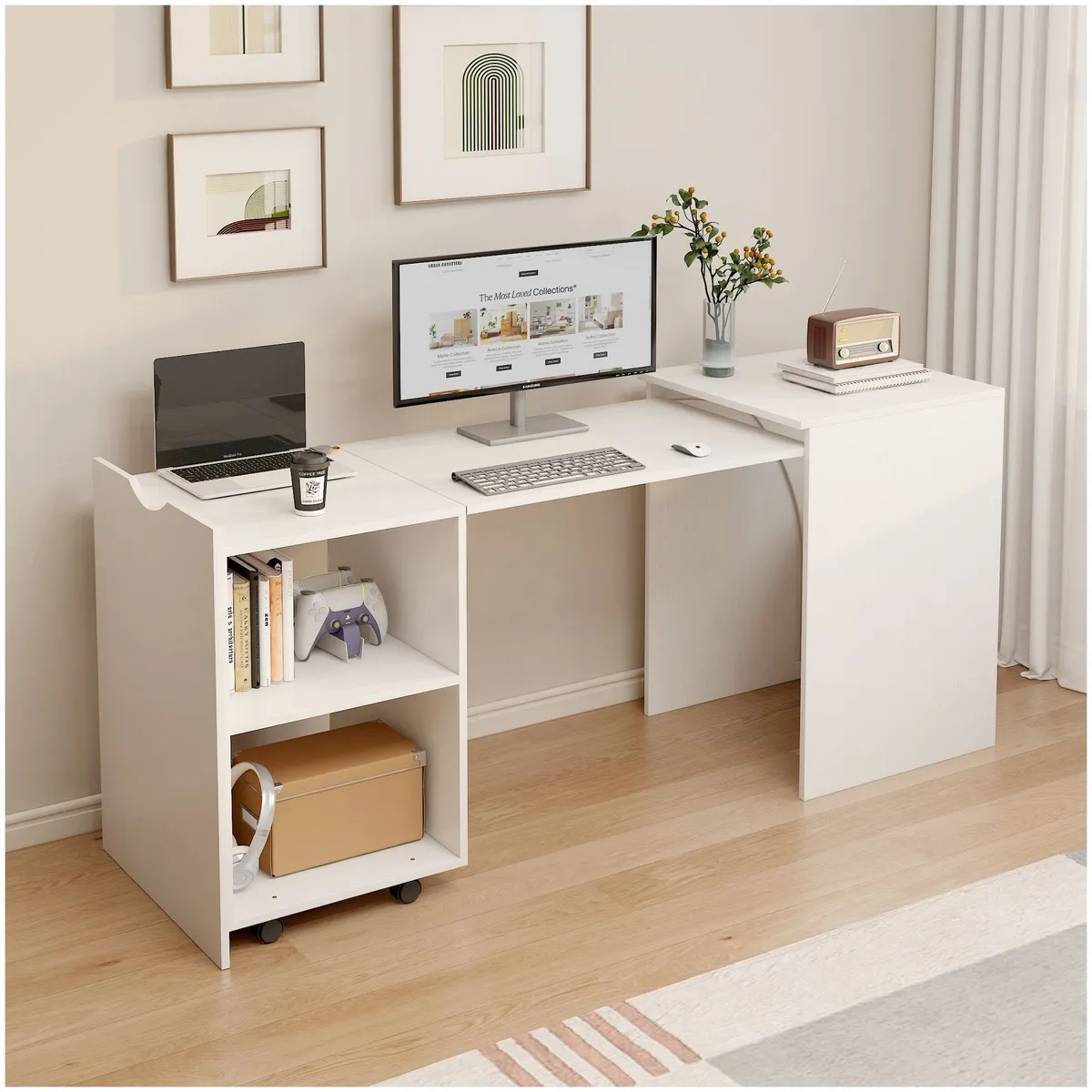 HOMER DESIGN - Escritorio Plegable Para Studio 140x44x80 Con Dos Repisa