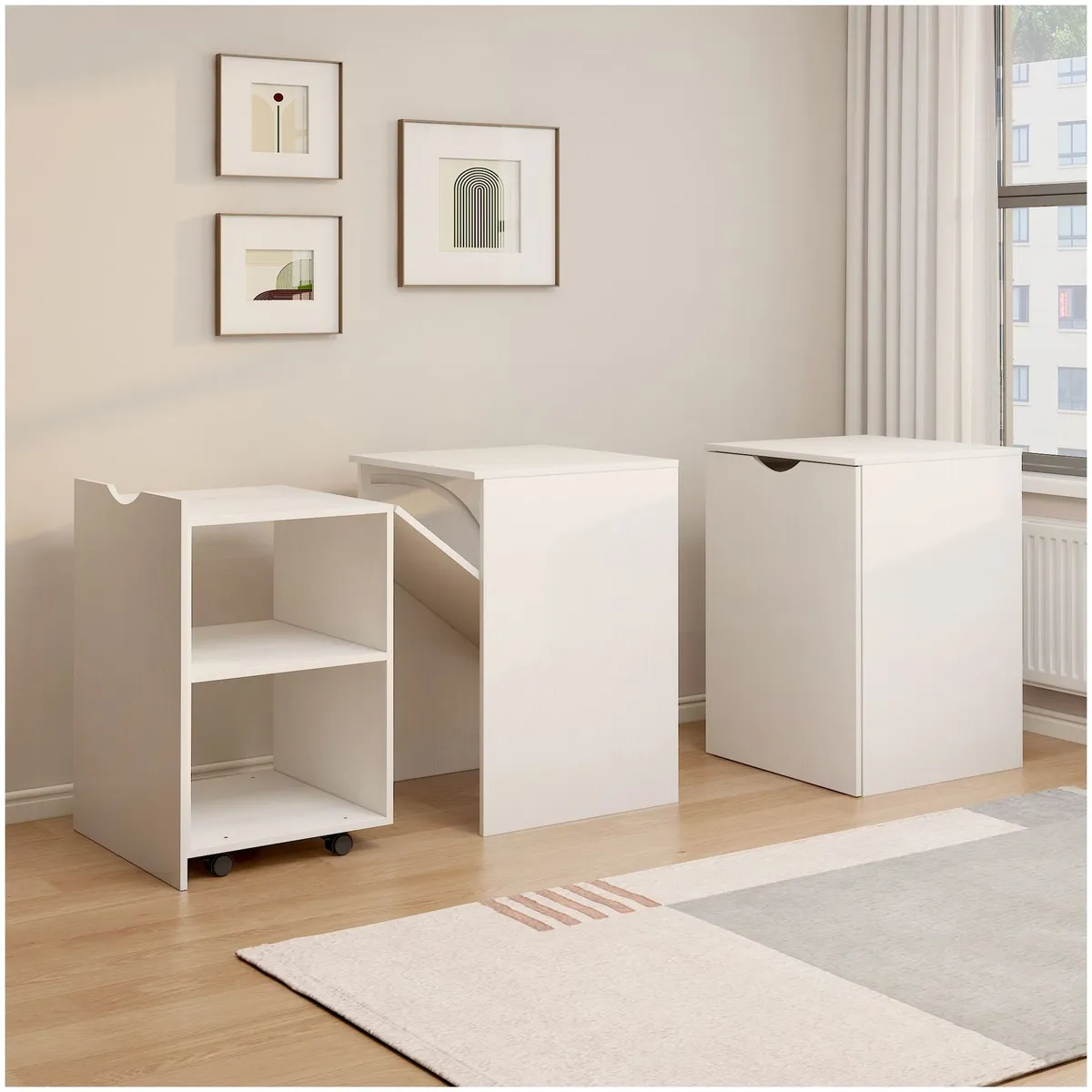 HOMER DESIGN - Escritorio Plegable Para Studio 140x44x80 Con Dos Repisa