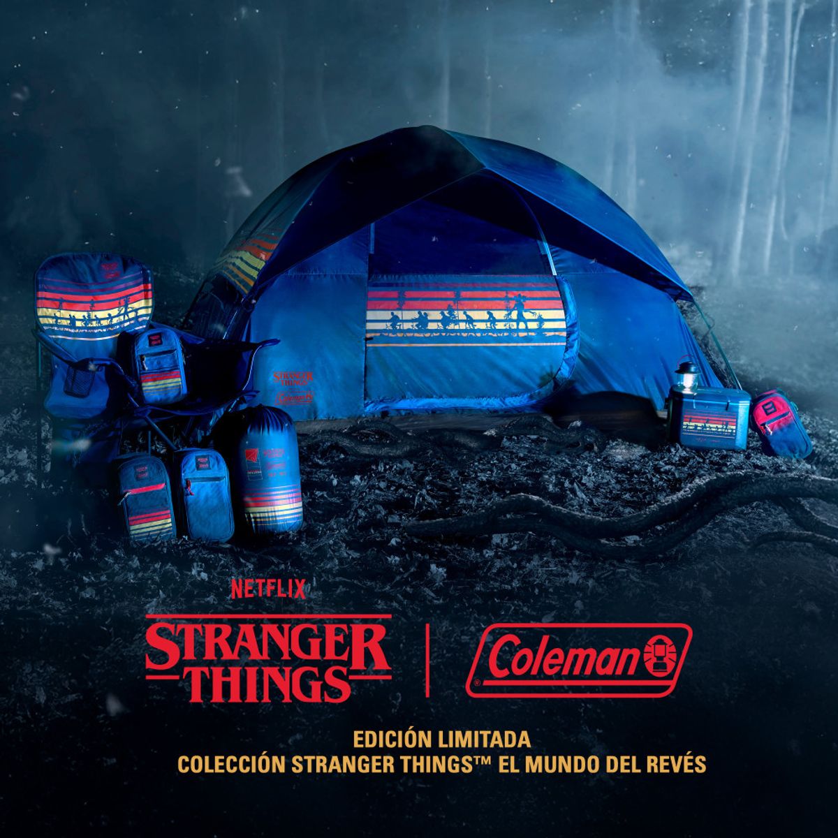 COLEMAN - Soft Cooler Bandolera Coleman Stranger Thing 6 Latas Azul