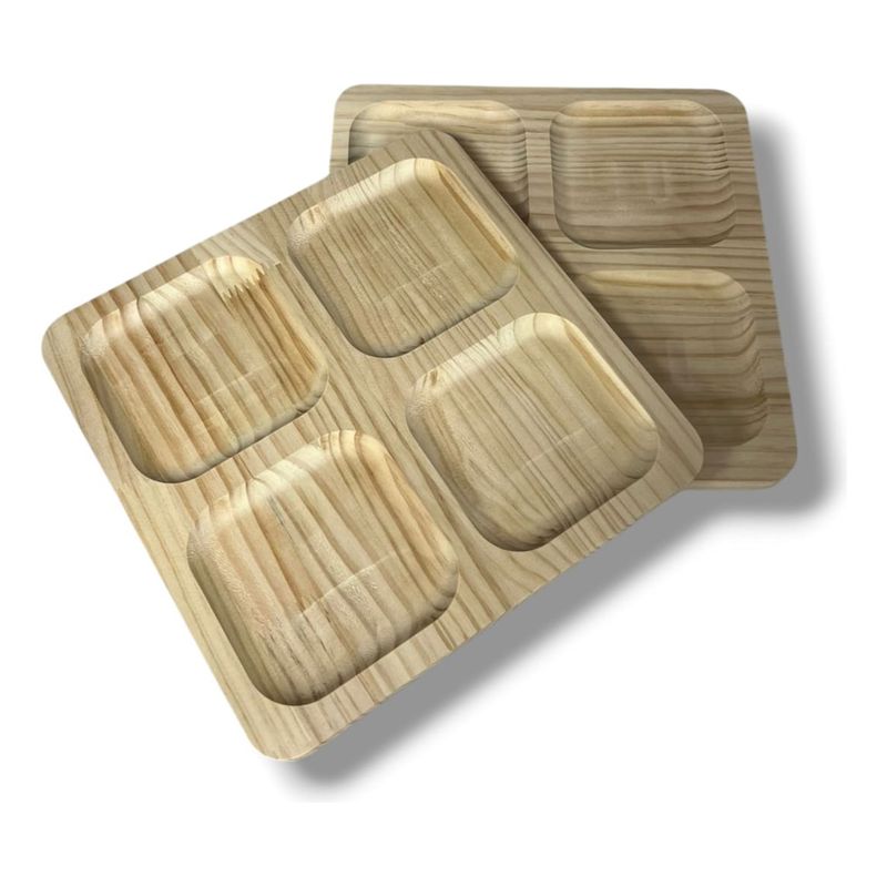 GENERICO - Pack 2 Tabla Para Servir Aperitivos Y Picoteo Bambú Picnic
