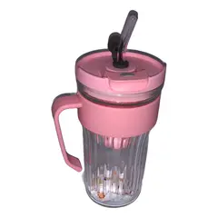 GENERICO - Taza De Vidrio Con Bombilla Y Agarradero