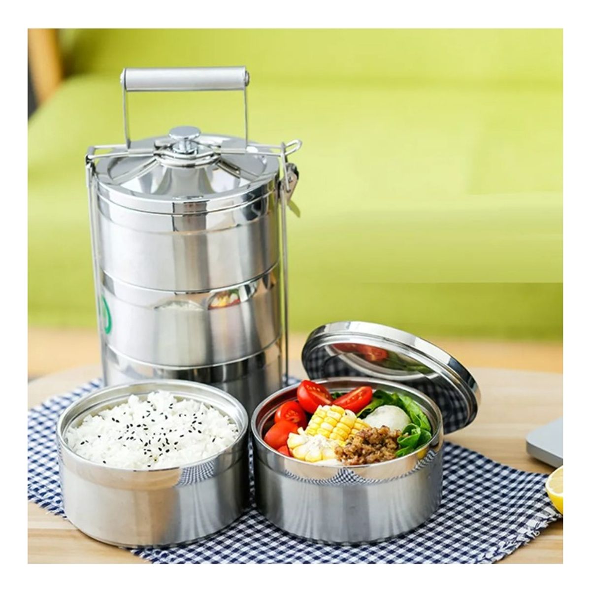 GENERICO - Termo Para Comida De 4 Niveles Acero Inox