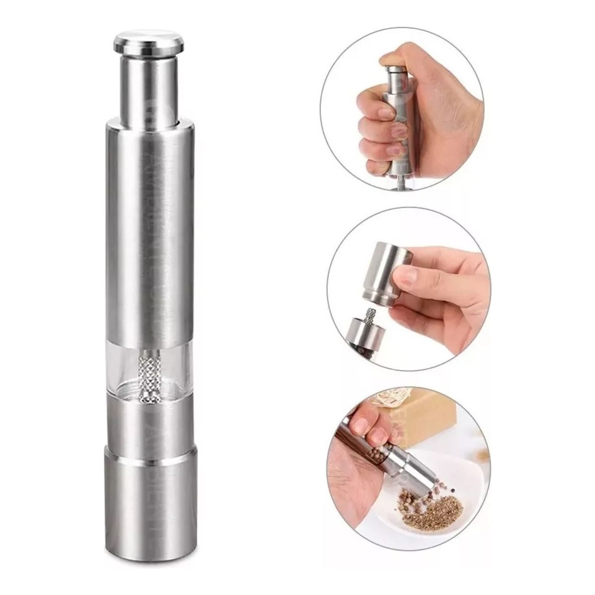 GENERICO - Molinillo Manual De Acero Inoxidable Sal Pimienta Especias