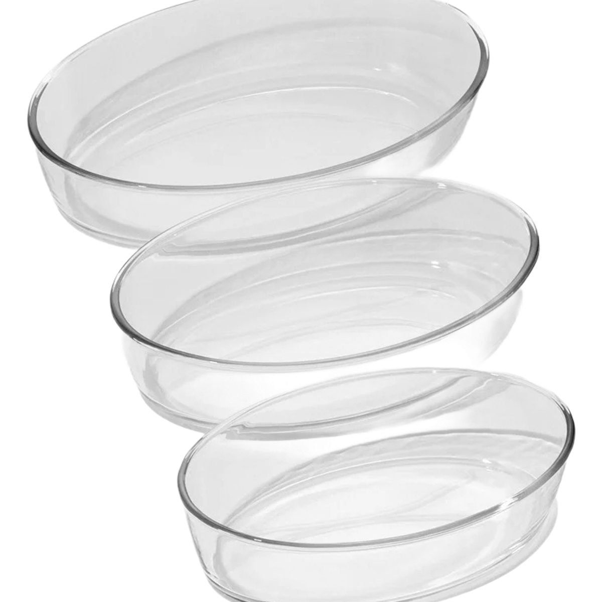 GENERICO - Set De 3 Fuentes De Vidrio 15l20l30l