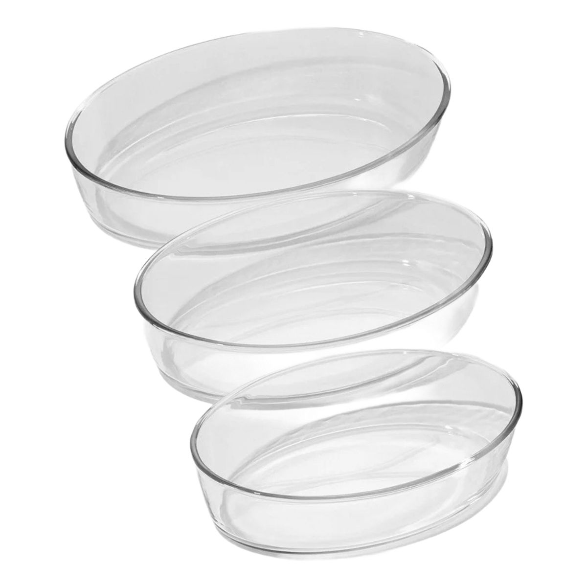 GENERICO - Set De 3 Fuentes De Vidrio 15l20l30l