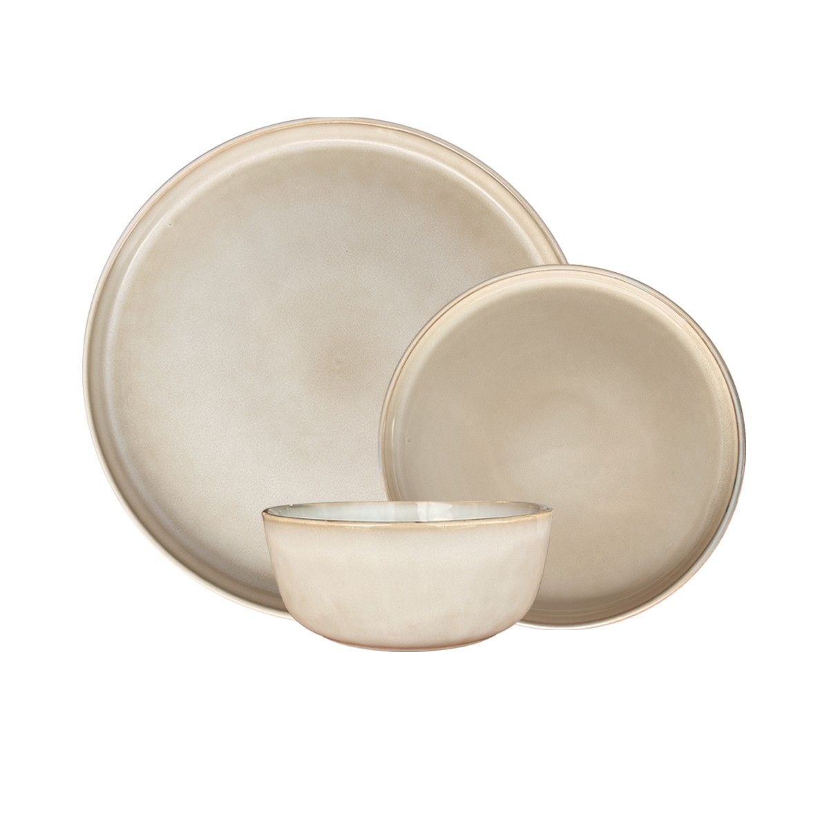 IMAHE - Set Vajilla 18 Piezas Cerámica Beige Linea Oslo