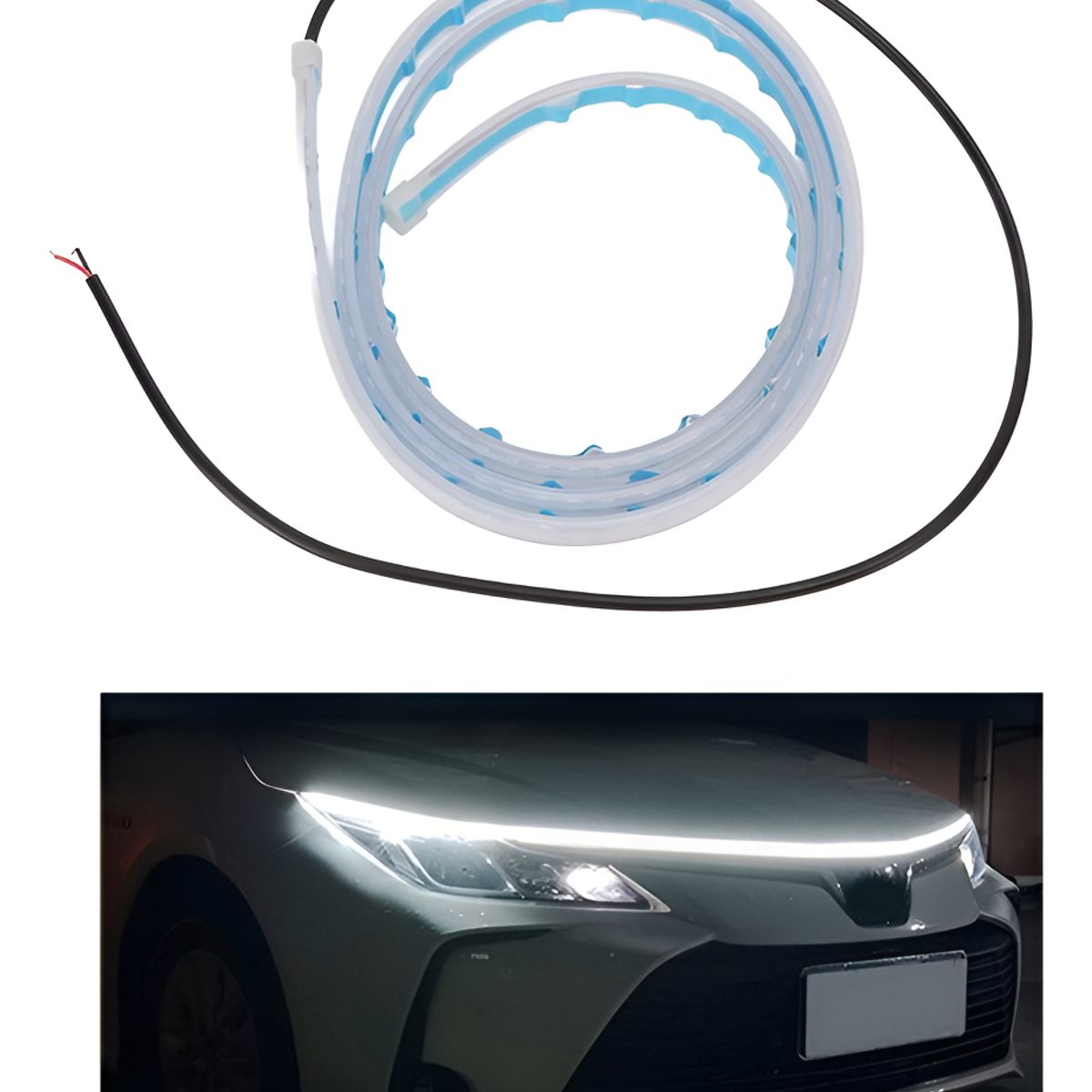 GENERICO - Tira Luz Led Para Capot Adhesiva Blanca 12v Auto Camioneta
