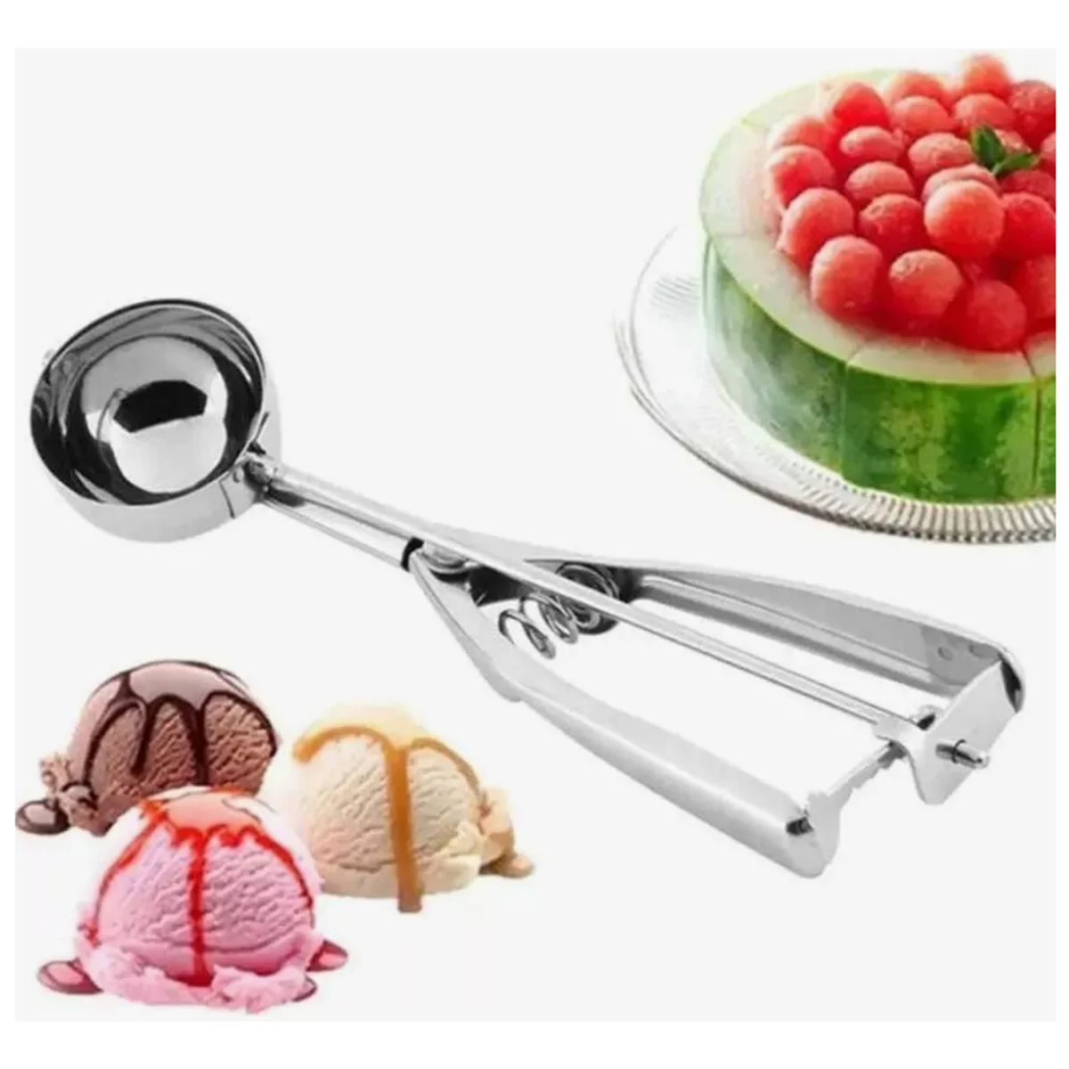 GENERICO - 3 Cuchara De Helado Acero Inoxidable Despachador  5cm