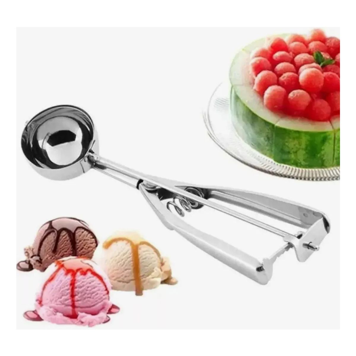 GENERICO - 3 Cuchara De Helado Acero Inoxidable Despachador  5cm