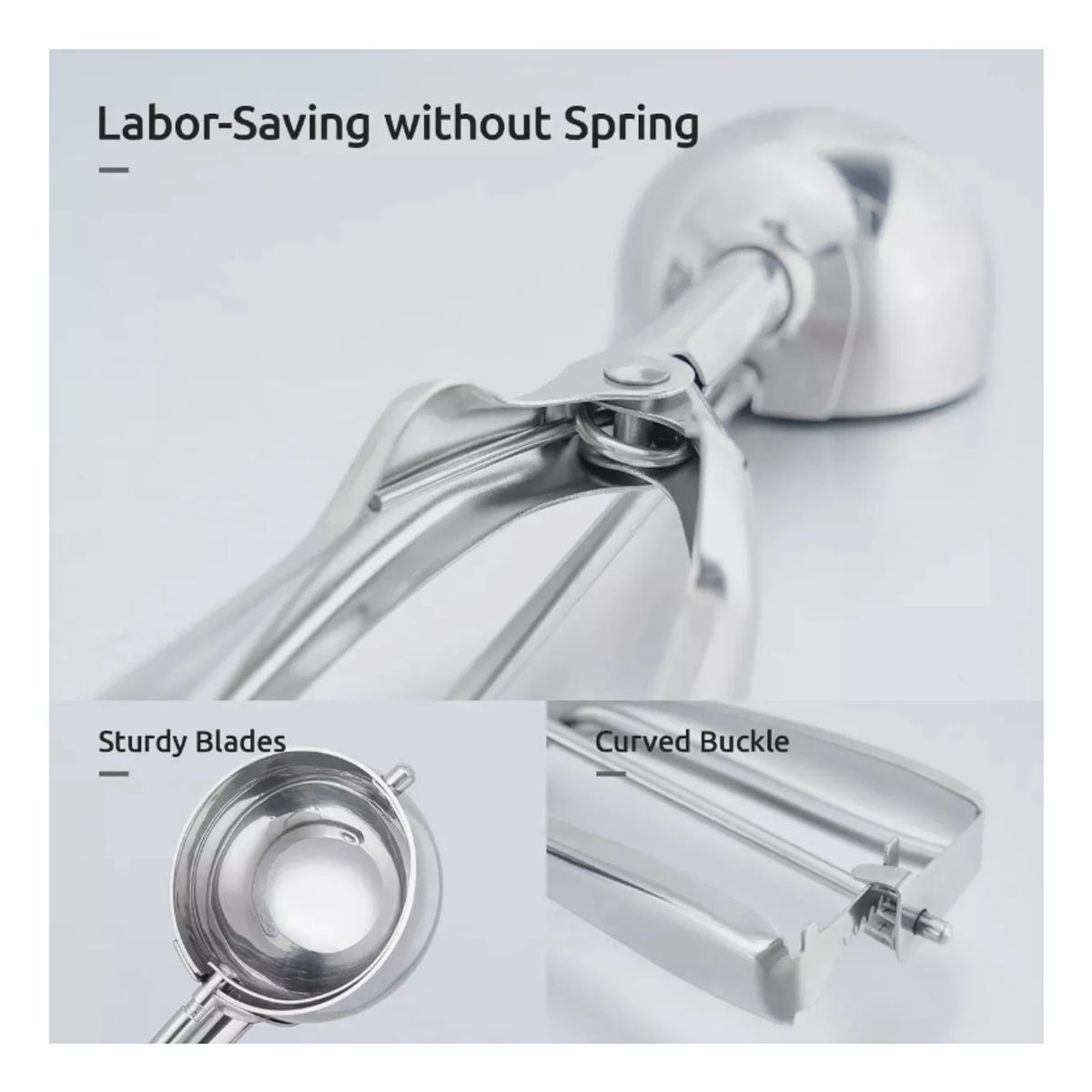 GENERICO - 3 Cuchara De Helado Acero Inoxidable Despachador  5cm