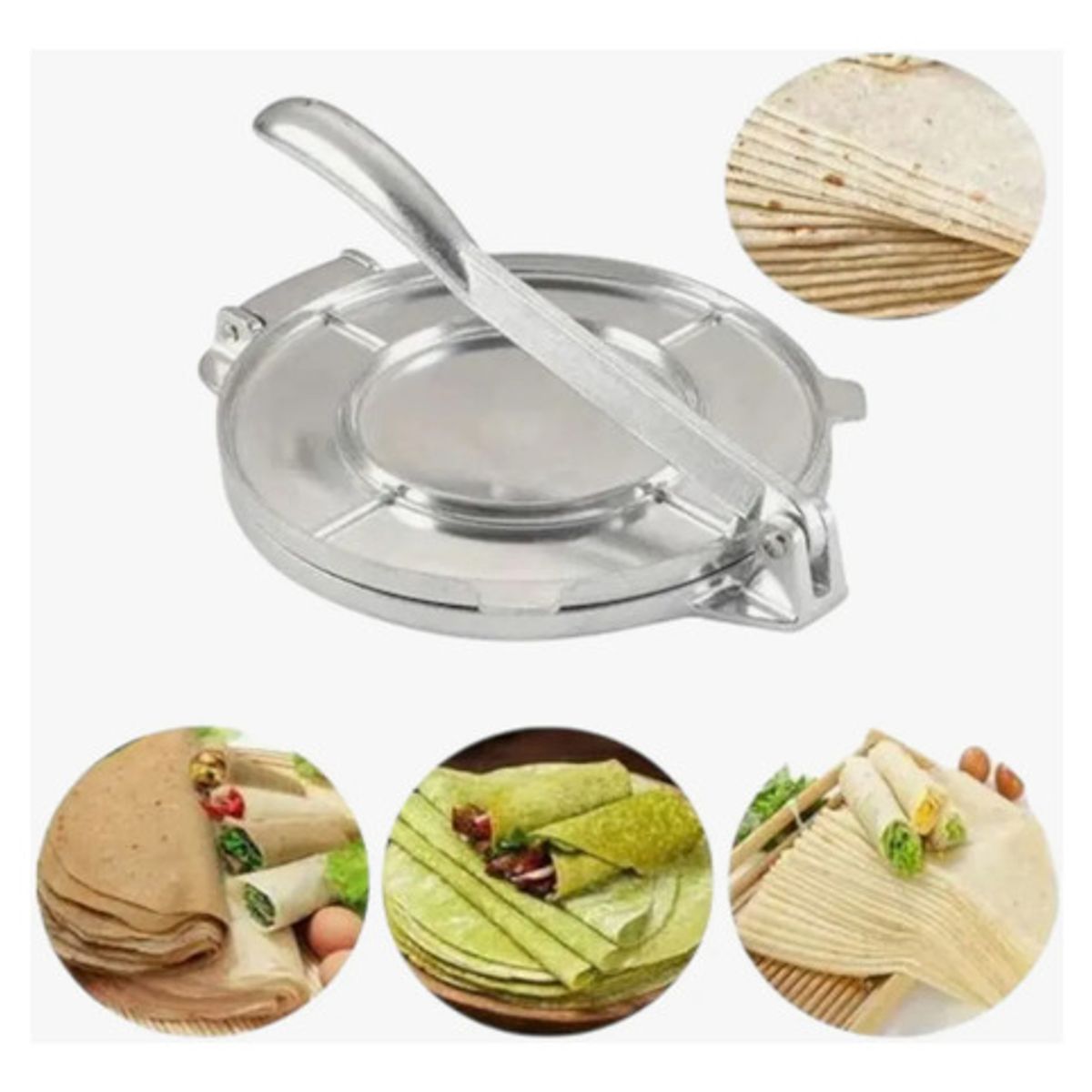 GENERICO - Prensa Para Tortillas 20 Cm Cocina Acero Inoxidable