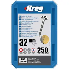 KREG - Tornillo De Zinc Para Orificio Oculto 1 1-4 250u