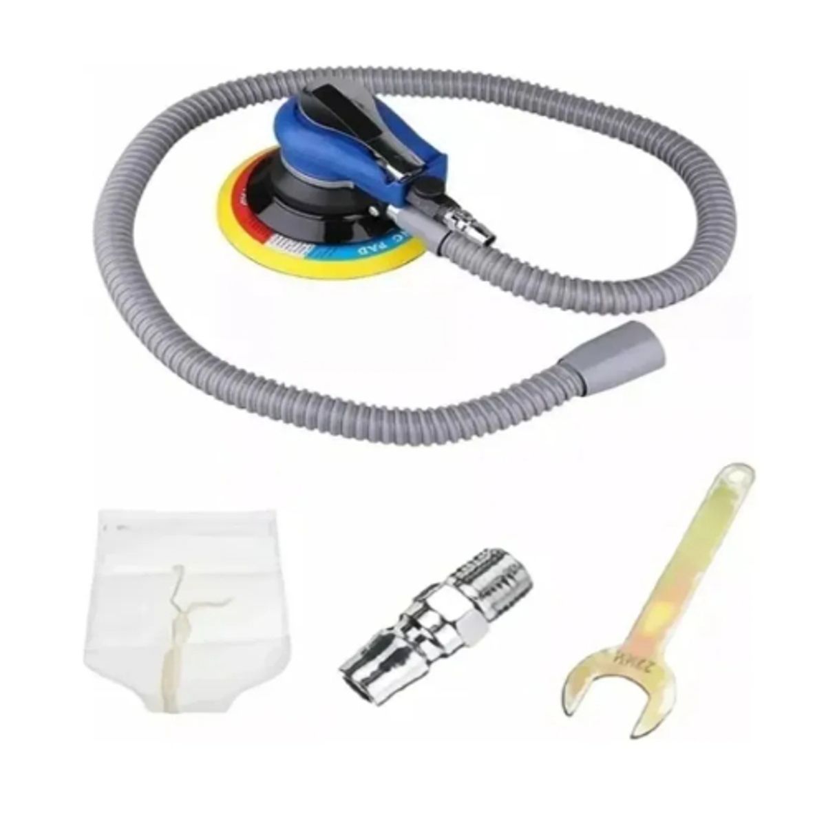 GENERICO - Lijadora Orbital Neumatica 6 Pulgadas Doble Acción Azul