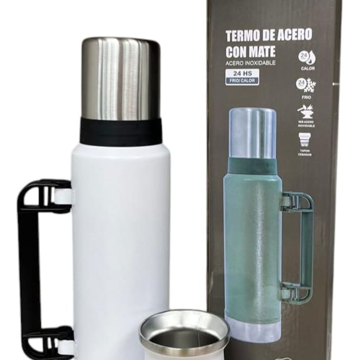 GENERICO - Kit Matero Termo De Mate + Bombilla Y Mate 1300ml + 260ml