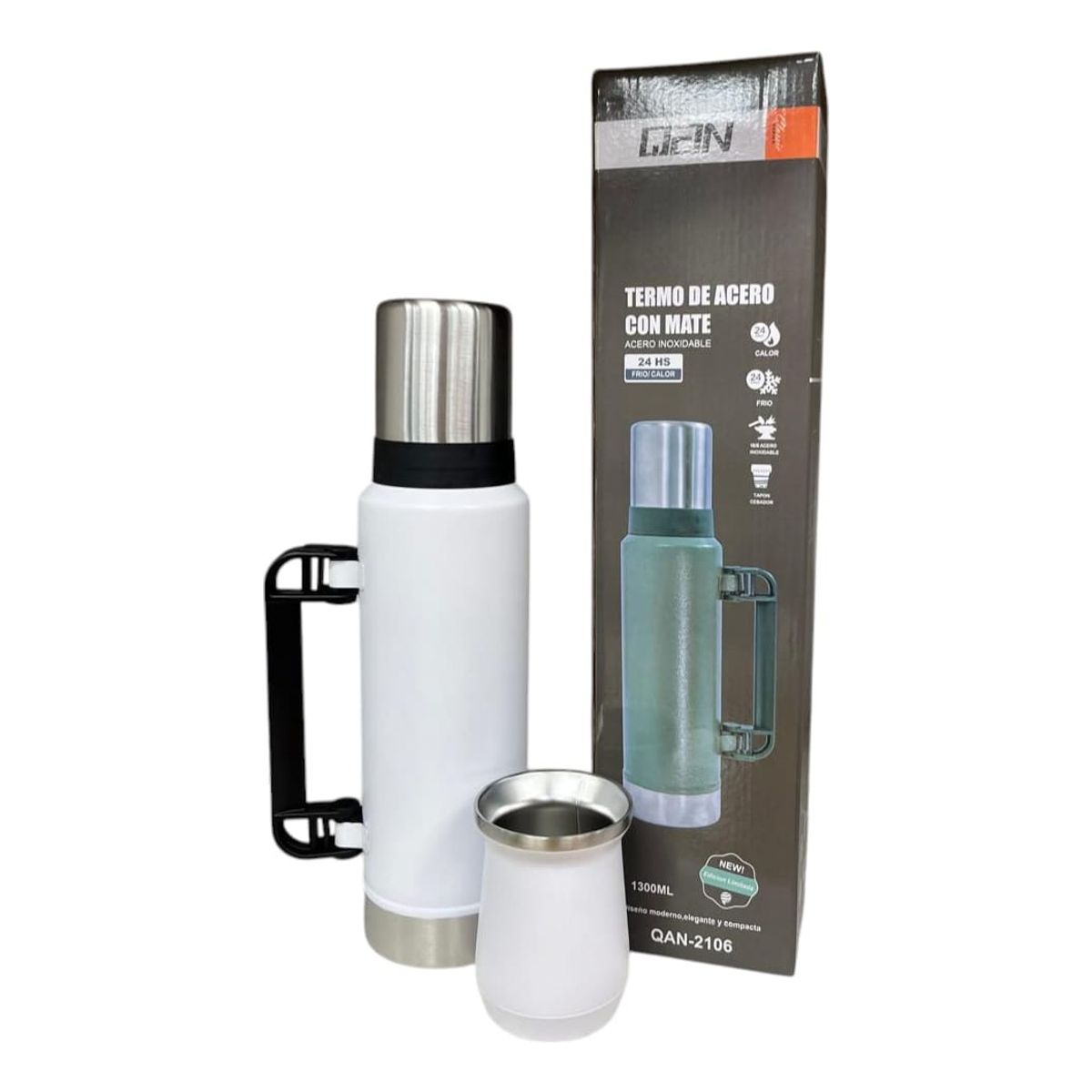 GENERICO - Kit Matero Termo De Mate + Bombilla Y Mate 1300ml + 260ml