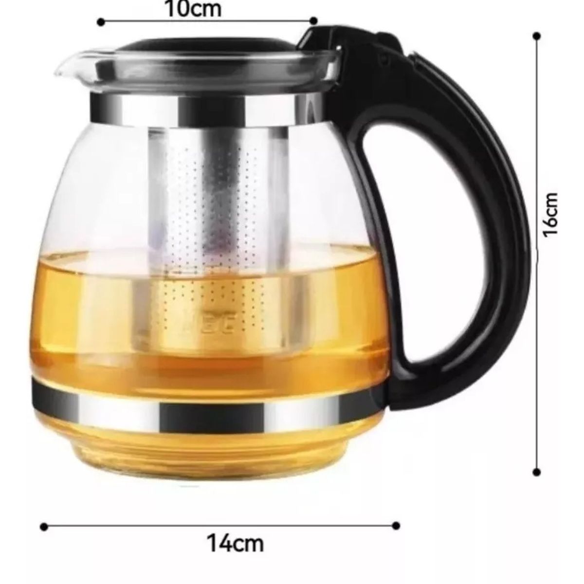 GENERICO - Tetera Jarra De Vidrio Con Filtro Metálico Té Café 1500ml