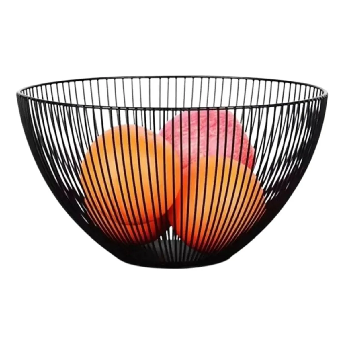 GENERICO - Frutero De Centro De Mesa Metalico Cesta Redondo 25cm X 14cm