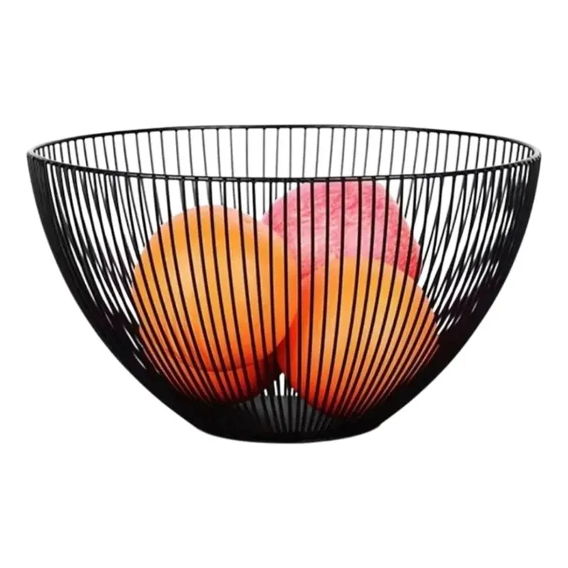 GENERICO - Frutero De Centro De Mesa Metalico Cesta Redondo 25cm X 14cm