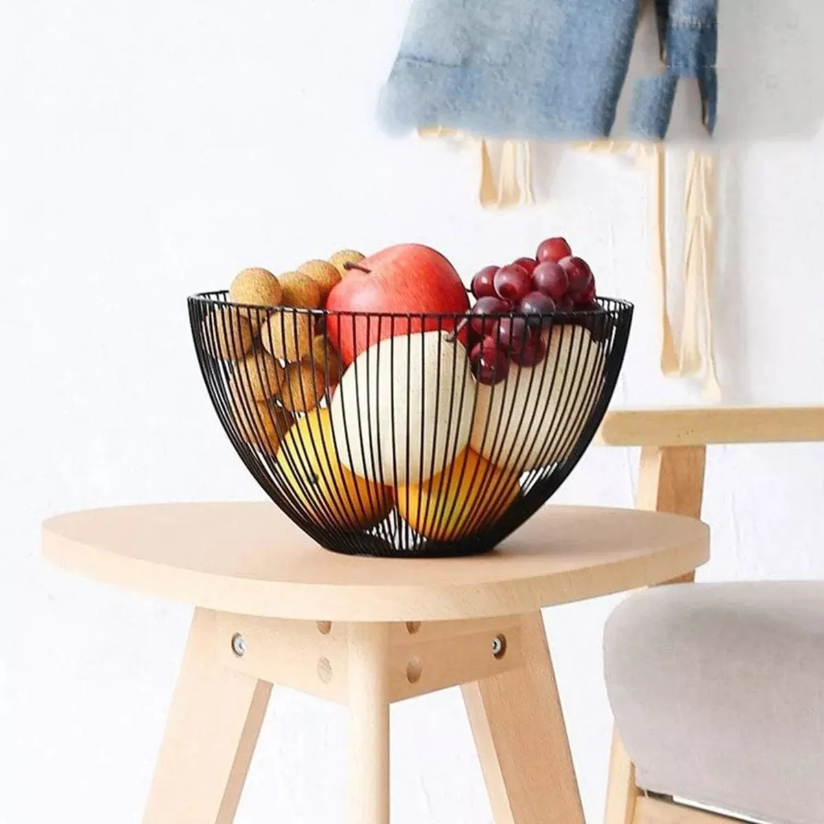 GENERICO - Frutero De Centro De Mesa Metalico Cesta Redondo 25cm X 14cm