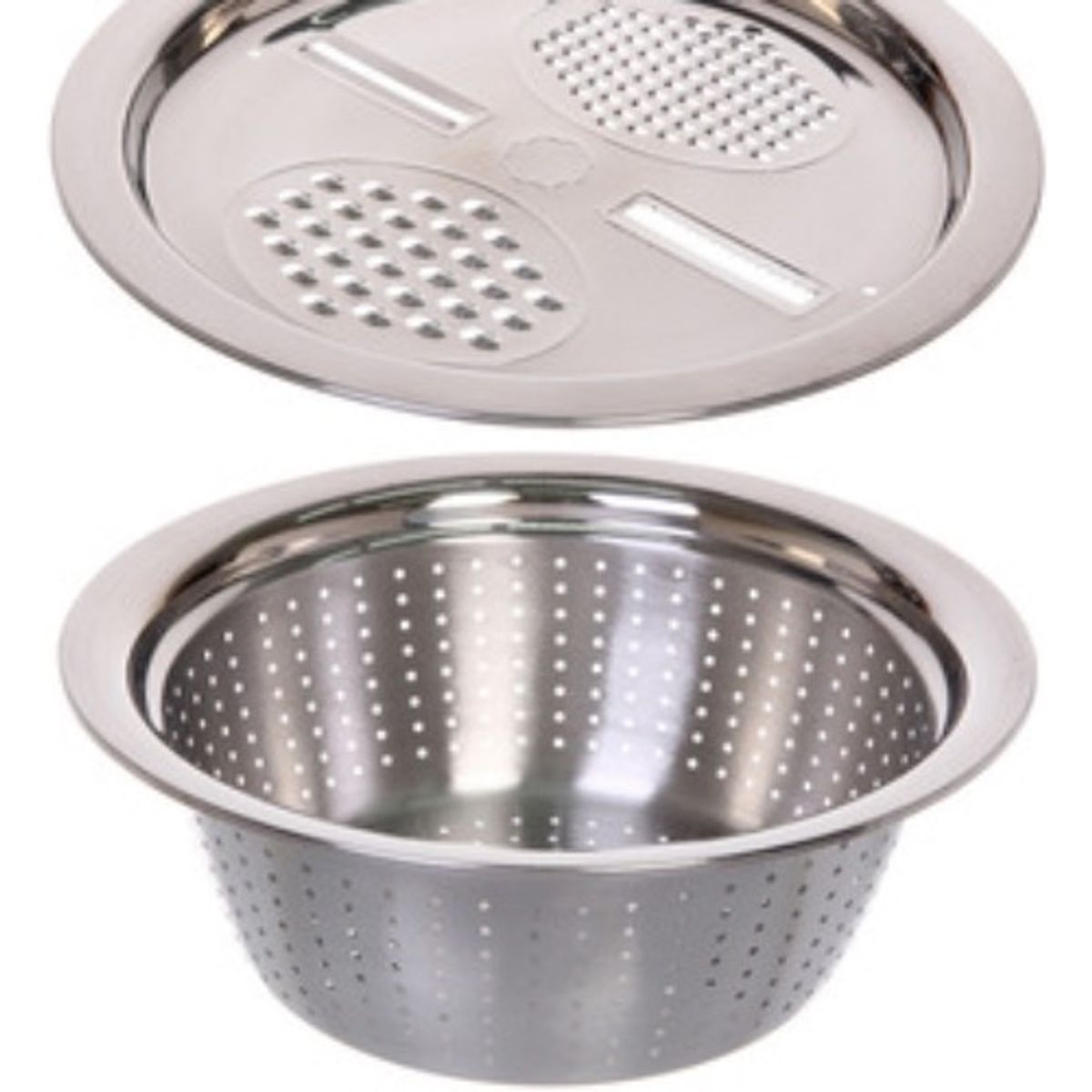 GENERICO - Rallador De Acero Inoxidable Y Fuente Set 3