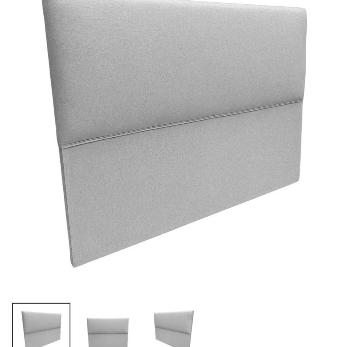 GENERICO - Respaldo De Cama Liso 2 Plazas Color Gris Lino