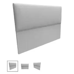 GENERICO - Respaldo De Cama Liso 2 Plazas Color Gris Lino