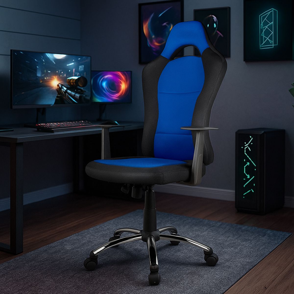 CREA PRINT - Silla de escritorio con respaldo alto estilo deportivo