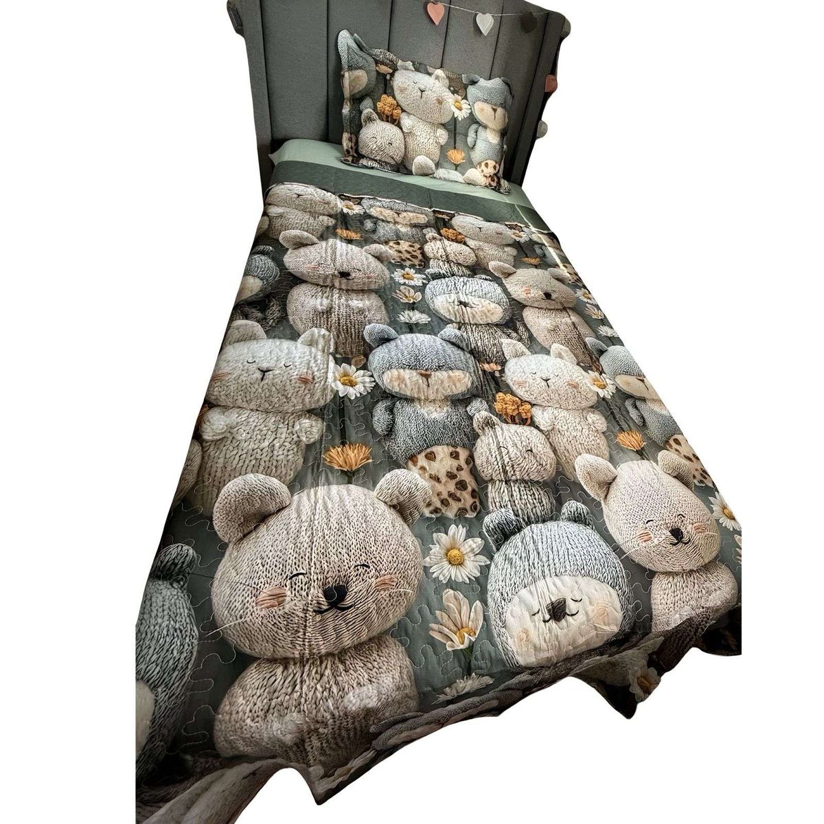 GENERICO - COBERTOR QUILT VERANO INFANTIL OSO VERDE