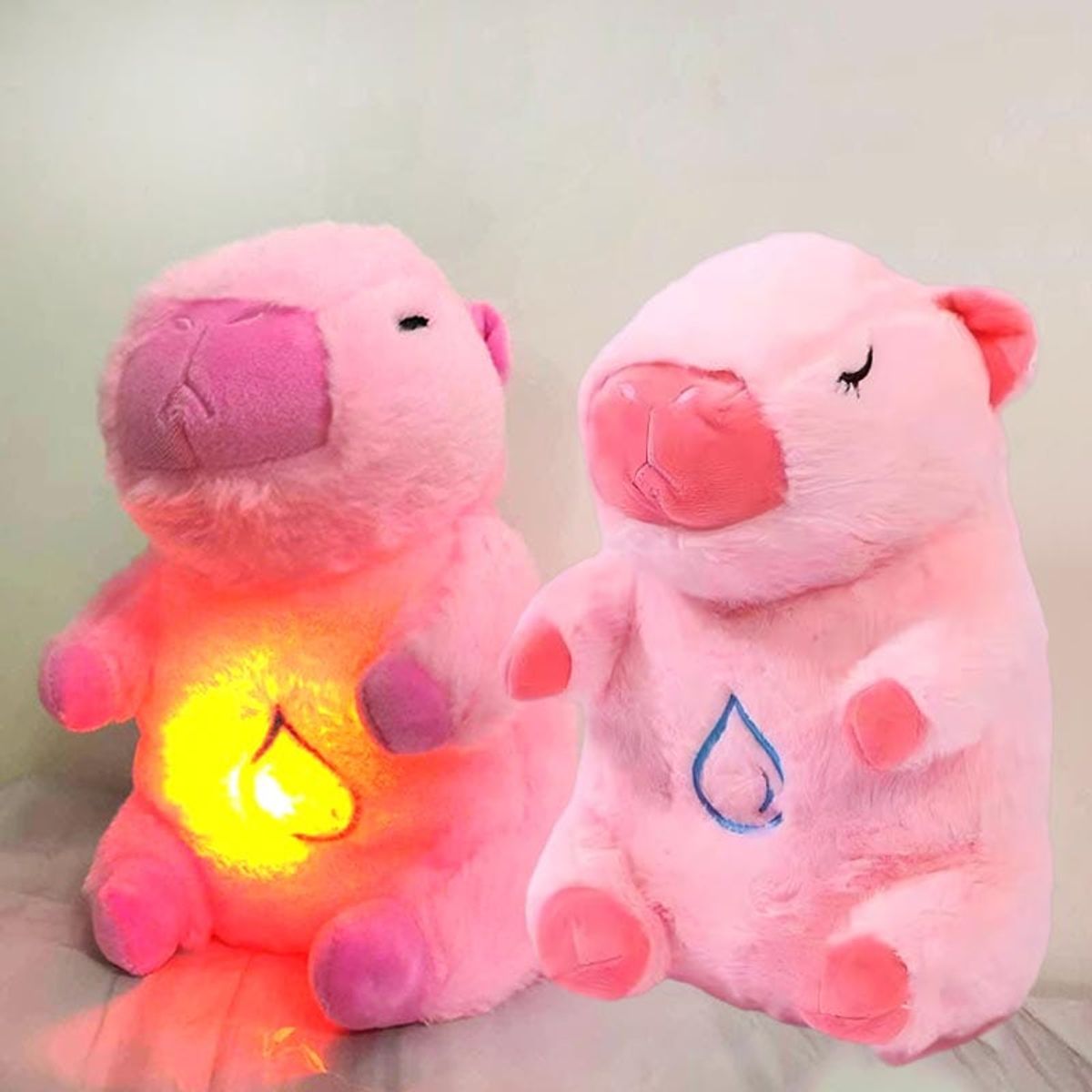 GENERICO - Capibara Peluche de apego respiración luces control de ansiedad rosa
